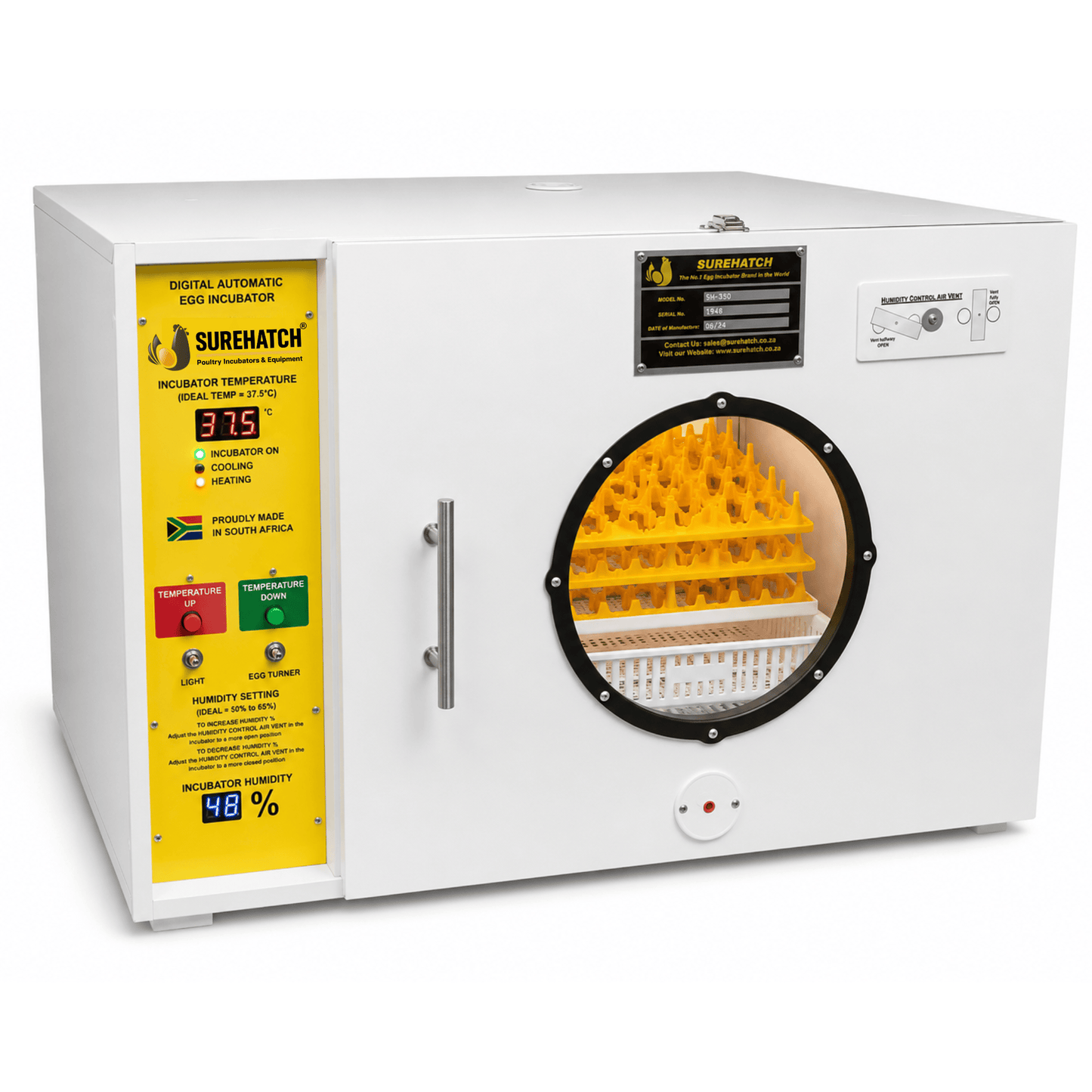 370 Egg Incubator and Hatcher - Fully Automatic Digital Model SH370