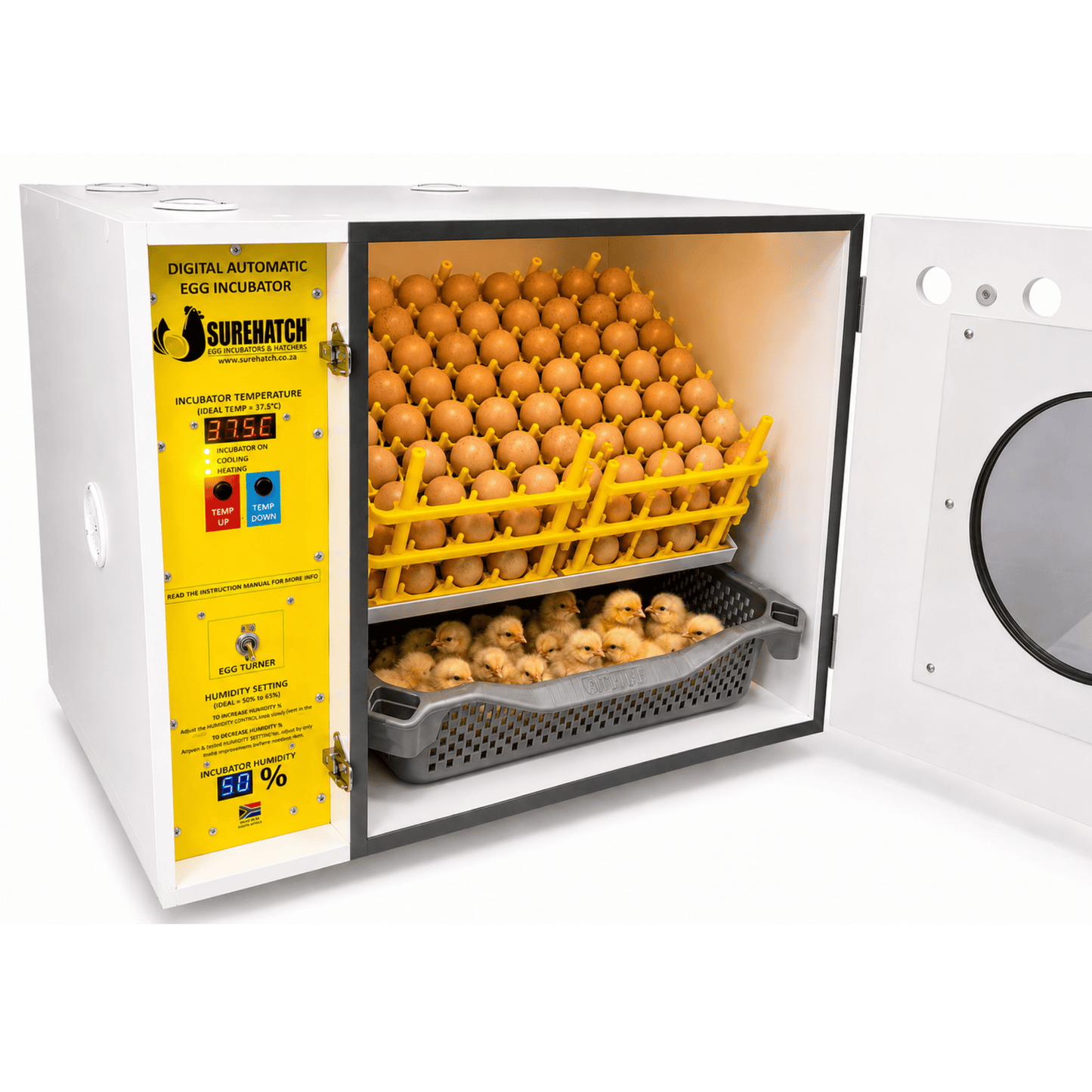 180 I-Egg Incubator ne-Hatcher - Imodeli Yedijithali Ezenzakalelayo Ezenzakalelayo SH180