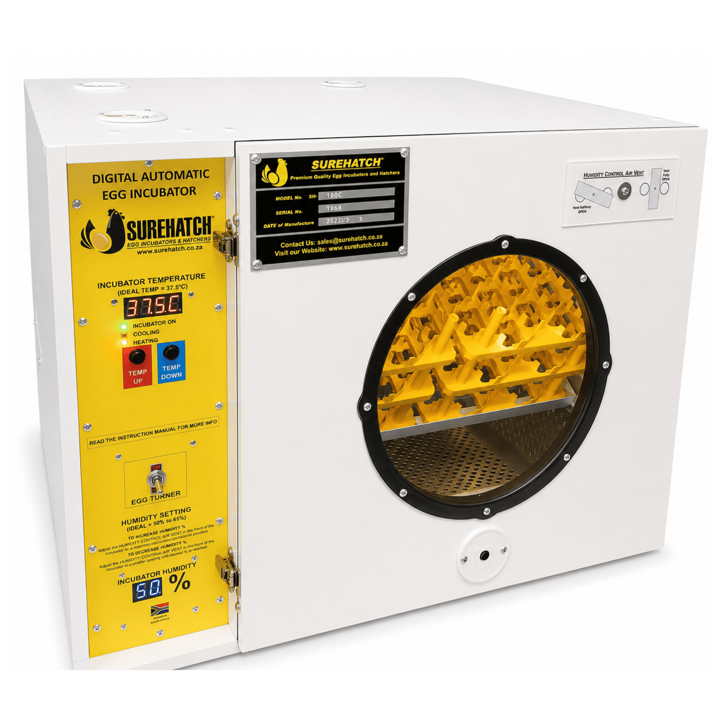 180 I-Egg Incubator ne-Hatcher - Imodeli Yedijithali Ezenzakalelayo Ezenzakalelayo SH180